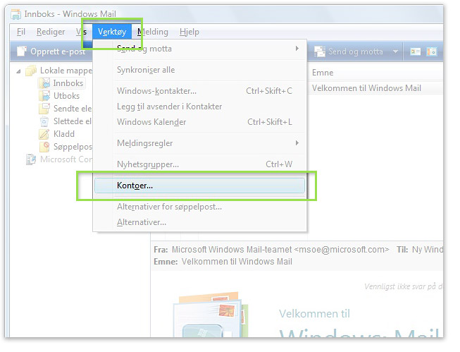 Windows Mail verkty